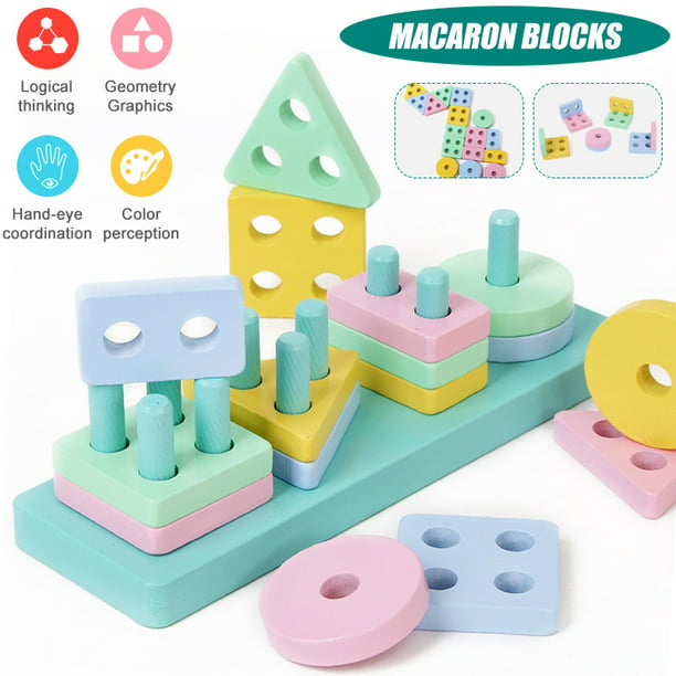 Sorting Block Stack Toys Learning Game Birthday Gift for Toddler Children 03